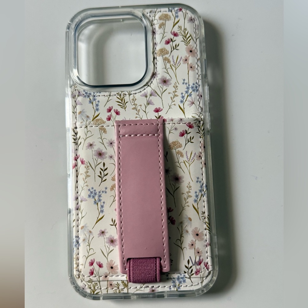 Walli case Floral Phone Case with Pink Strap